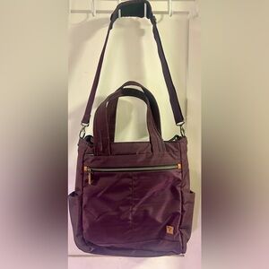 Ricardo Beverly Hills nylon Tote Computer Organizer Carry-On Bag Purple 15”